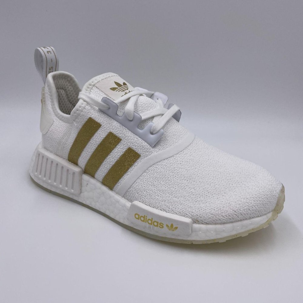 adidas NMD R1 White / Gold Womens Shoes - Picture 7 of 8